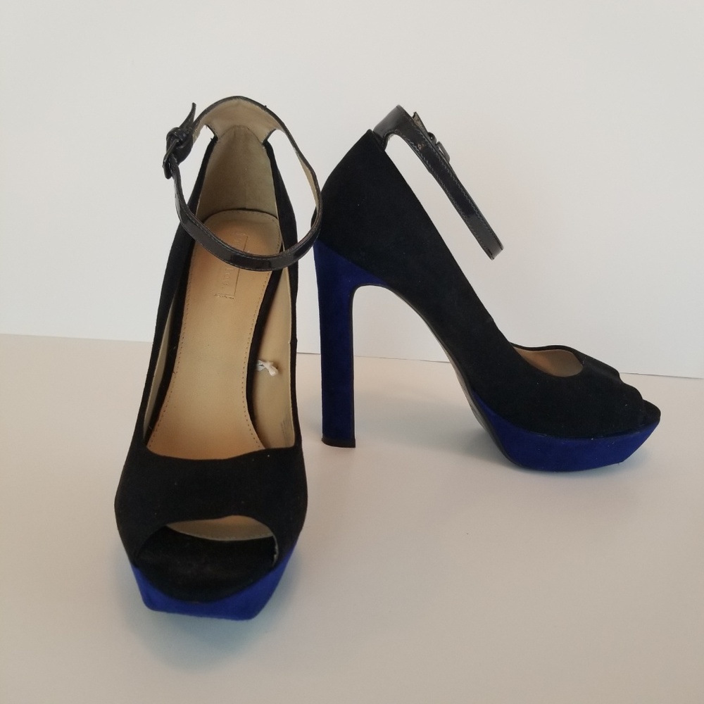 SOLD π« Zara Trafaluc Black&Blue Heels 8.5 - Picture 4 of 8